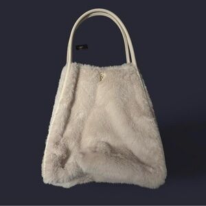NWT Victoria's Secret Cream Faux Fur Hobo Bag